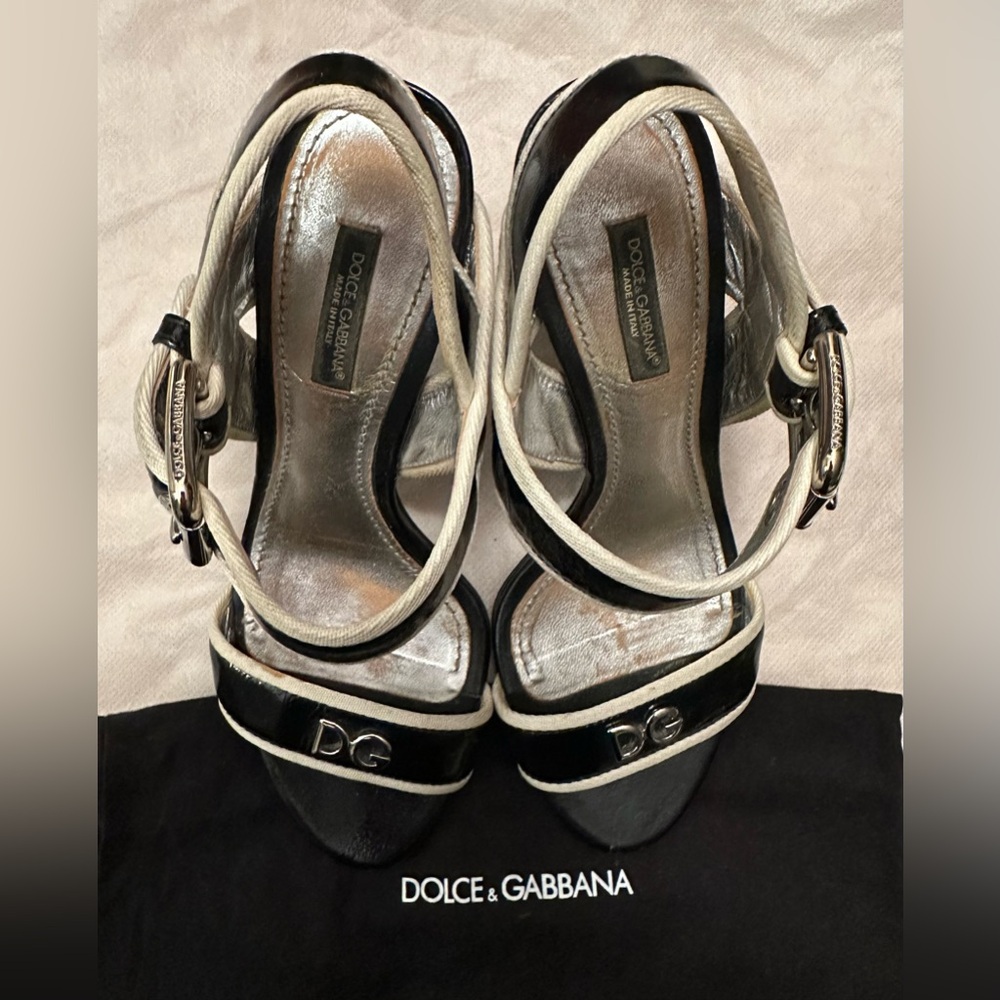 Dolce & Gabbana Black and Silver Women's Sandals
